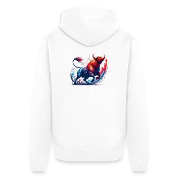 Finance Actions Taureau Taureau Wall Street Cadeau - Veste à capuche bio Premium Unisexe - blanc - Dos - Thijin (182cm)