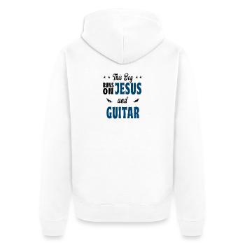 Ce garçon joue de Jésus et de la guitare - Veste à capuche bio Premium Unisexe - blanc - Dos - Thijin (182cm)