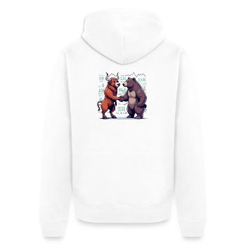 Finance Actions Taureau Ours Wall Street Cadeau - Veste à capuche bio Premium Unisexe - blanc - Dos - Thijin (182cm)
