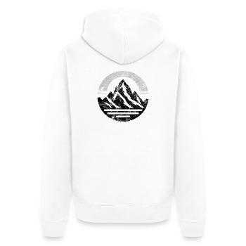Vintage Montagne Noire - Veste à capuche bio Premium Unisexe - blanc - Dos - Thijin (182cm)