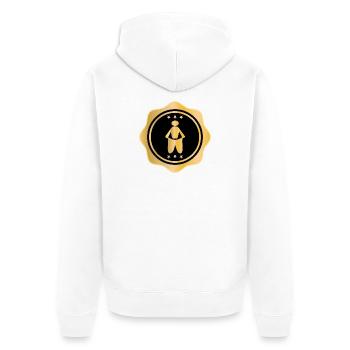ERFOLGREICHE DIÄT ABNEHMEN - Unisex Premium Bio Zip Hoodie - Weiß - Hinten - Thijin (182cm)