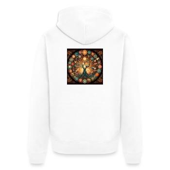 Arbre de vie coloré - Veste à capuche bio Premium Unisexe - blanc - Dos - Thijin (182cm)