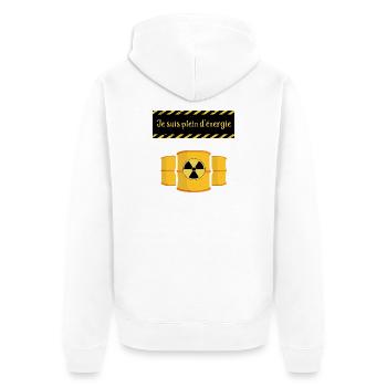 Ich bin voller Energie - Unisex Premium Bio Zip Hoodie - Weiß - Hinten - Thijin (182cm)