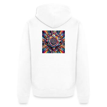 3D Diamond - Unisex Premium Organic Zip Hoodie - white - Back - Thijin (182cm)