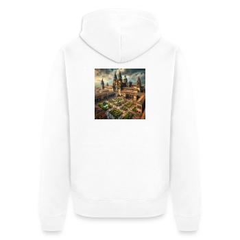 Cathédrale de Saint-Jacques-de-Compostelle - Veste à capuche bio Premium Unisexe - blanc - Dos - Thijin (182cm)