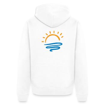 Sonne & Meer - Unisex Premium Bio Zip Hoodie - Weiß - Hinten - Thijin (182cm)