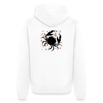 Sternzeichen Stern Logo Krebs - Unisex Premium Bio Zip Hoodie - Weiß - Hinten - Thijin (182cm)