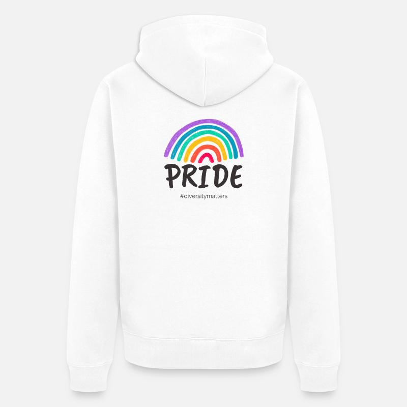 Pride noir - #diversitymatters - Veste à capuche bio Premium Unisexe - blanc