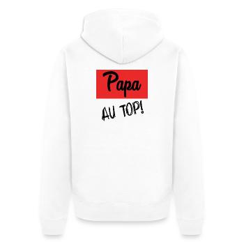 HAPPY FATHER'S DAY. DAD. FATHER'S DAY. FATHER - Unisex Premium Organic Zip Hoodie - white - Back - Thijin (182cm)
