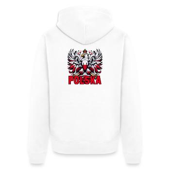 Polen Polska polnisch rot weiß Geschenk - Unisex Premium Bio Zip Hoodie - Weiß - Hinten - Thijin (182cm)
