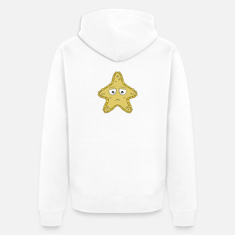 Étoile de mer triste - Veste à capuche bio Premium Unisexe - blanc