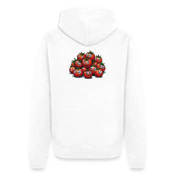 Tomaten Tomate lustig witzig Geschenk - Unisex Premium Bio Zip Hoodie - Weiß - Hinten - Thijin (182cm)