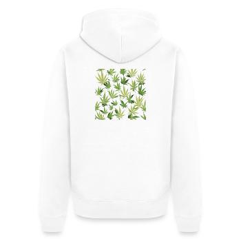 Cannabis 2 - Unisex Premium Bio Zip Hoodie - Weiß - Hinten - Thijin (182cm)