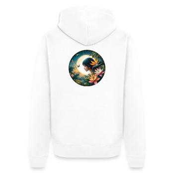 Paradise Night - Unisex Premium Organic Zip Hoodie - white - Back - Thijin (182cm)