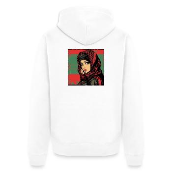 Fille de la révolution - Veste à capuche bio Premium Unisexe - blanc - Dos - Thijin (182cm)