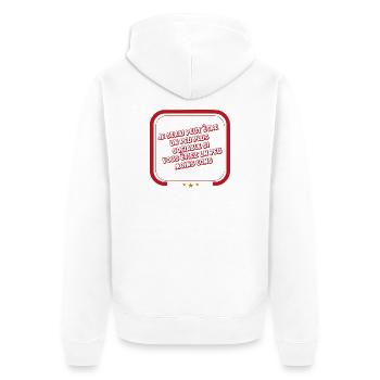 Vielleicht werde ich geselliger sein - Unisex Premium Bio Zip Hoodie - Weiß - Hinten - Thijin (182cm)