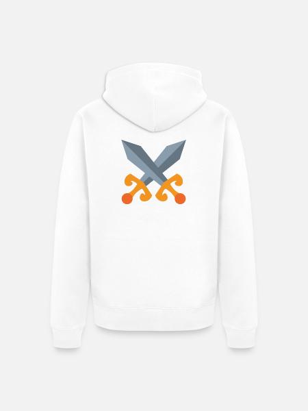 Schwert Kampf - Unisex Premium Bio Zip Hoodie - Weiß