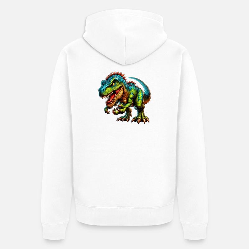 Dinosaure - Veste à capuche bio Premium Unisexe - blanc
