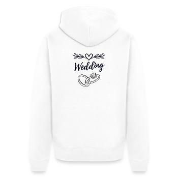 Wedding Rings Love – Minimalist Wedding Design - Unisex Premium Organic Zip Hoodie - white - Back - Thijin (182cm)