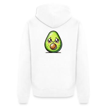 Avocado Adore : La tranche de vie la plus mignonne - Veste à capuche bio Premium Unisexe - blanc - Dos - Thijin (182cm)