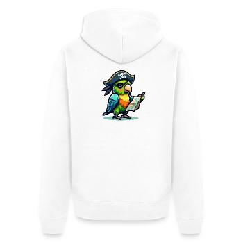 Perroquet pirate : Boucanier ailé de la carte - Veste à capuche bio Premium Unisexe - blanc - Dos - Thijin (182cm)