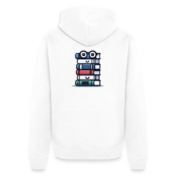 Book Buddy : La pile littéraire - Veste à capuche bio Premium Unisexe - blanc - Dos - Thijin (182cm)