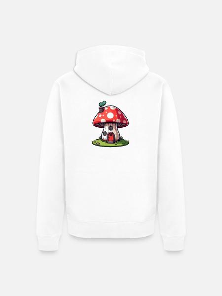 Enchanted Shroom Home: The Fungal Abode - Unisex Premium Organic Zip Hoodie - white