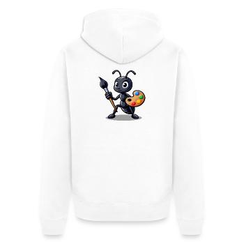 Fourmi artisane : l’illustrateur d’insectes - Veste à capuche bio Premium Unisexe - blanc - Dos - Thijin (182cm)