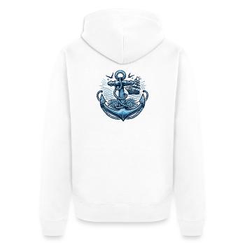 Anchors and ropes nautical design - Unisex Premium Organic Zip Hoodie - white - Back - Thijin (182cm)
