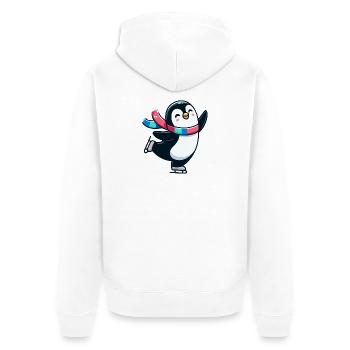 Winter Waltz Penguin: The Icy Dancer - Unisex Premium Organic Zip Hoodie - white - Back - Thijin (182cm)