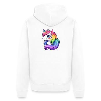Licorne arc-en-ciel radieuse : la jument mythique - Veste à capuche bio Premium Unisexe - blanc - Dos - Thijin (182cm)