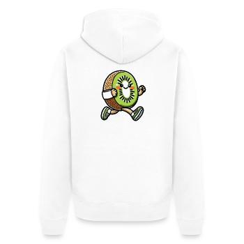 Kiwi Kicker : la tranche rapide - Veste à capuche bio Premium Unisexe - blanc - Dos - Thijin (182cm)