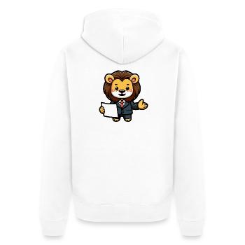 Le Lion de l’entreprise - Veste à capuche bio Premium Unisexe - blanc - Dos - Thijin (182cm)