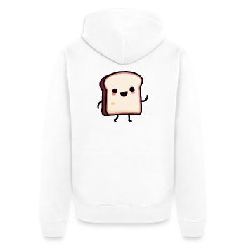 Toasty Buddy : La tranche souriante - Veste à capuche bio Premium Unisexe - blanc - Dos - Thijin (182cm)