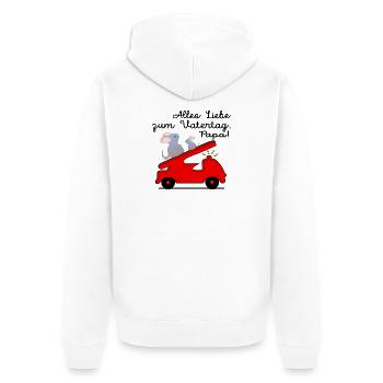 VATERTAG PAPA FEUERWEHRMANN - Unisex Premium Bio Zip Hoodie - Weiß - Hinten - Thijin (182cm)