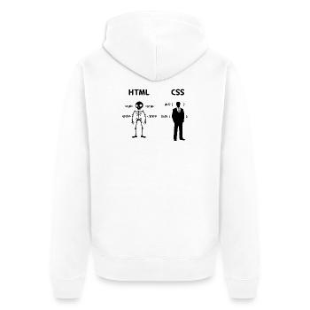 Developer Programmierer Coden Css Skripting Code - Unisex Premium Bio Zip Hoodie - Weiß - Hinten - Thijin (182cm)