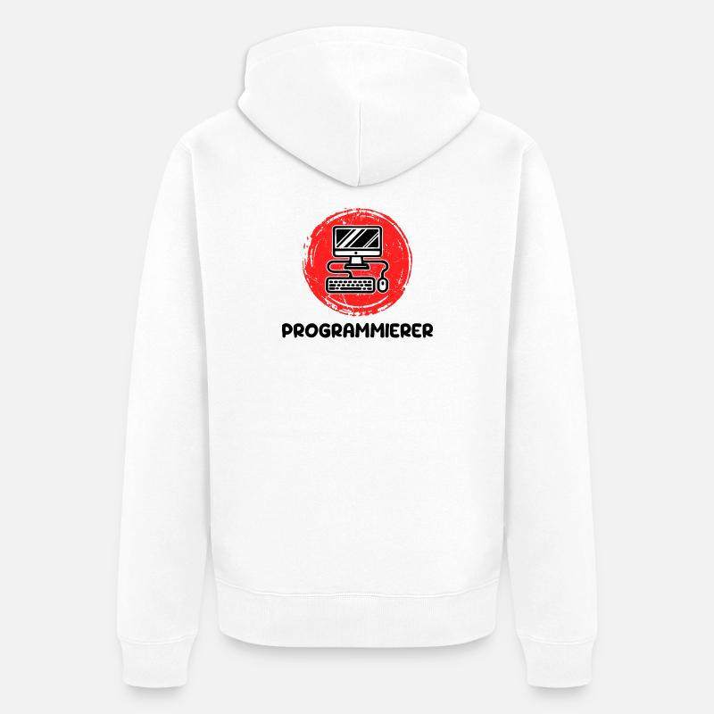 Développeur, Programmeur, Coden, Informatique - Veste à capuche bio Premium Unisexe - blanc