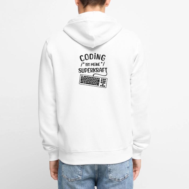 Computer Code Statement Developer Computerfreak Unisex Premium Bio Zip Hoodie