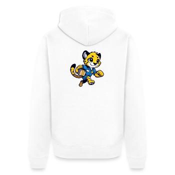 Speedster Cheetah: The Swift Courier - Unisex Premium Organic Zip Hoodie - white - Back - Thijin (182cm)