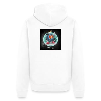 da bomb - square - Unisex Premium Bio Zip Hoodie - Weiß - Hinten - Thijin (182cm)