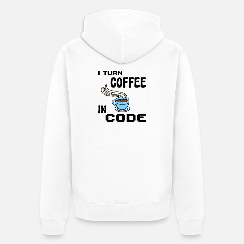Programmeur de code Scripting Statement Développeur - Veste à capuche bio Premium Unisexe - blanc