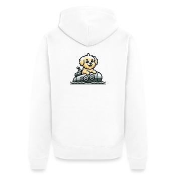 Adventure Pup: The Nautical Explorer - Unisex Premium Organic Zip Hoodie - white - Back - Thijin (182cm)