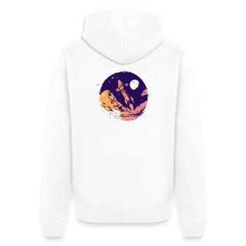 rakete weltall raumfahrt schulstart Go space nerd - Unisex Premium Bio Zip Hoodie - Weiß - Hinten - Thijin (182cm)