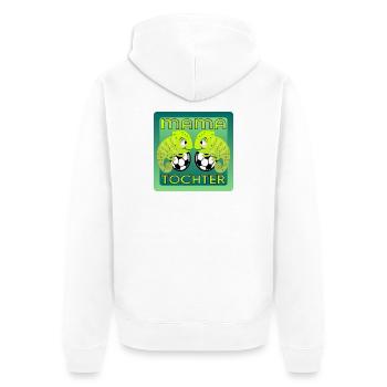 MUTTERTAG FUßBALL TOCHTER MAMA - Unisex Premium Bio Zip Hoodie - Weiß - Hinten - Thijin (182cm)