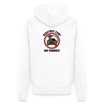 E-car Refueling Car Statement Gasoline Energy - Unisex Premium Organic Zip Hoodie - white - Back - Thijin (182cm)