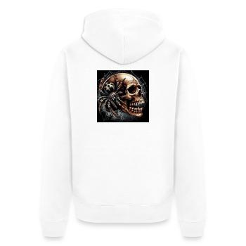 Skull and Spider - Unisex Premium Organic Zip Hoodie - white - Back - Thijin (182cm)