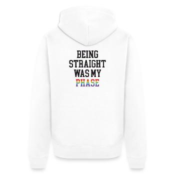 Mois de la fierté LGBT - Être hétéro était ma phase - Veste à capuche bio Premium Unisexe - blanc - Dos - Thijin (182cm)