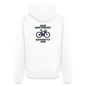 Refueling Bicycle Energy Statement Energy Storage - Unisex Premium Organic Zip Hoodie - white - Back - Thijin (182cm)