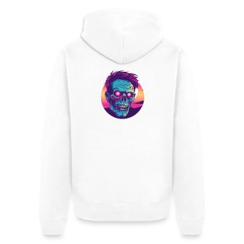 Zombie synthwave 2 - Veste à capuche bio Premium Unisexe - blanc - Dos - Thijin (182cm)
