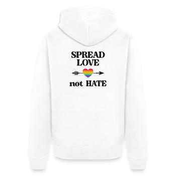 LGBT Pride Month - Spread Love Not Hate - Unisex Premium Organic Zip Hoodie - white - Back - Thijin (182cm)